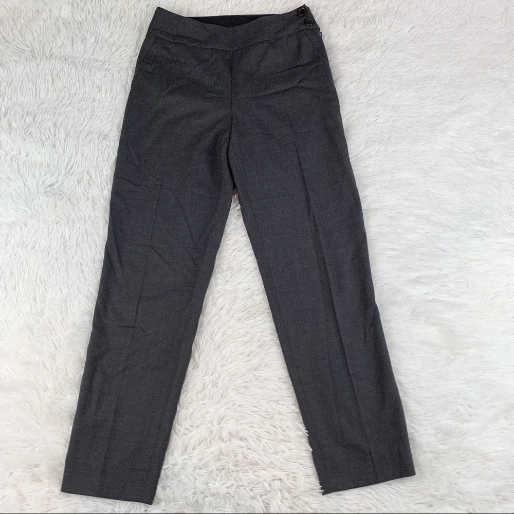 Sak Fifth Avenue high waisted wool blend straight dress pants in gray‎